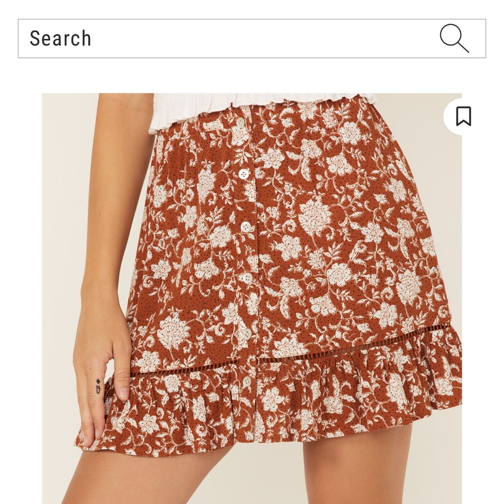 Shyanne Floral Dot print button front skirt